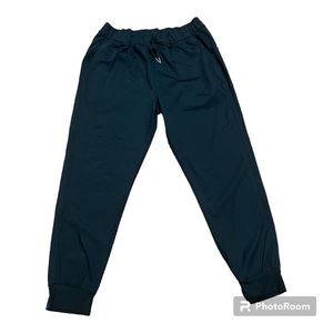 AJISAI Black Light Stretch Elastic Cinch Tie Waist Joggers Sz XL/12